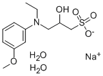 N-乙基-N-(2-羟基-3-磺丙基l)-3-甲氧基苯胺钠盐(二水合物) 结构式