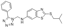 2-((2-Methylpropyl)thio)-N-((5-phenyl-1H-tetrazol-1-yl)methyl)-6-benzo thiazolamine 结构式