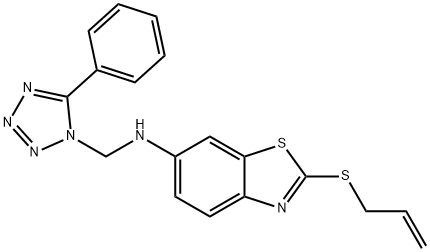 6-BENZOTHIAZOLAMINE, N-((5-PHENYL-1H-TETRAZOL-1-YL)METHYL)-2-(2-PROPEN YLTHIO)- 结构式