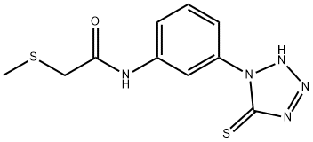 N-[3-(2,5-dihydro-5-thioxo-1H-tetrazol-1-yl)phenyl]-2-(methylthio)acetamide 结构式