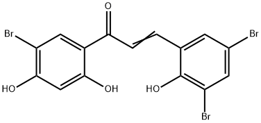 (E)-1-(5-bromo-2,4-dihydroxy-phenyl)-3-(3,5-dibromo-2-hydroxy-phenyl)p rop-2-en-1-one 结构式