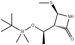 (3R,4R)-4-Methylthio-3-[(R)-1-((t-butyldimethylsilyl)oxy)ethyl]-2-azetidinone 结构式
