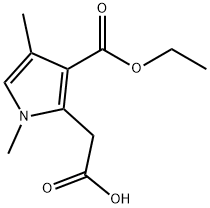 2-CarboxyMethyl-1,4-diMethyl-1H-pyrrole-3-carboxylic acid ethyl ester 结构式