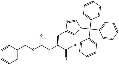 N-[(苯甲氧基)羰基]-1-(三苯基甲基)-L-组氨酸 结构式