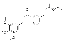 2-Propenoic acid, 3-(3-(1-oxo-3-(3,4,5-trimethoxyphenyl)-2-propenyl)ph enyl)-, ethyl ester, (E,E)- 结构式