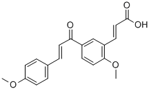(E,E)-3-(2-Methoxy-5-(3-(4-methoxyphenyl)-1-oxo-2-propenyl)phenyl)-2-p ropenoic acid 结构式