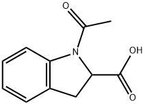 1-乙酰基-2,3-二氢-1H-吲哚-2-羧酸 结构式