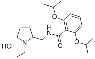 2,6-Diisopropoxy-N-(1-ethyl-2-pyrrolidinylmethyl)benzamide hydrochlori de 结构式