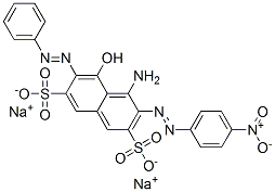 4-amino-5-hydroxy-3-[(4-nitrophenyl)azo]-6-(phenylazo)naphthalene-2,7-disulphonic acid, sodium salt 结构式