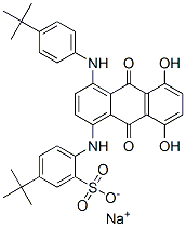 5-叔丁基-2-[[4-[[4-(叔丁基)苯基]氨基]-9,10-二氢-5,8-二羟基-9,10-二氧代蒽-1-基]氨基]苯磺酸钠 结构式