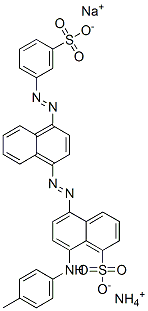 5-[[4-[(3-sulphophenyl)azo]-1-naphthyl]azo]-8-[p-tolylamino]naphthalene-1-sulphonic acid, ammonium sodium salt 结构式