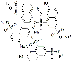 7-羟基-8-[(4-磺基-1-萘基)偶氮]-1,3-萘二磺酸钾钠盐 结构式