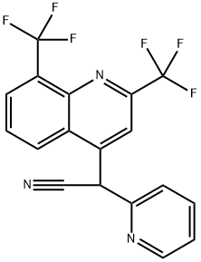 ALPHA-(2-吡啶基)-2,8-双(三氟甲基)-4-喹啉乙腈 结构式
