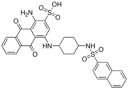 1-amino-9,10-dihydro-4-[[4-[(2-naphthylsulphonyl)amino]cyclohexyl]amino]-9,10-dioxoanthracene-2-sulphonic acid 结构式