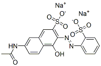 7-acetamido-4-hydroxy-3-[(2-sulphophenyl)azo]naphthalene-2-sulphonic acid, sodium salt 结构式