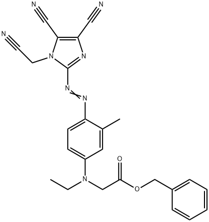 2-[Ethyl[4-(4,5-dicyano-1-cyanomethyl-1H-imidazol-2-ylazo)-3-methylphenyl]amino]acetic acid benzyl ester 结构式