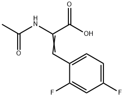 2-乙酰基氨基-3-(2,4-二氟苯基)丙烯酸 结构式