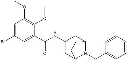 exo-5-Bromo-2,3-dimethoxy-N-(8-(phenylmethyl)-8-azabicyclo(3.2.1)oct-3 -yl)benzamide 结构式