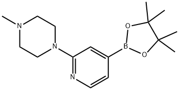 1-甲基-4-[5-(4,4,5,5-四甲基-1,3,2-二氧硼烷-2-YL)吡啶-2-YL]哌嗪 结构式