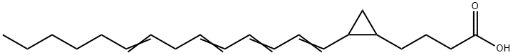 Cyclopropanebutanoic acid, 2-(1,3,5,8-tetradecatetraenyl)- 结构式