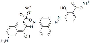 3-[[4-[(7-氨基-1-羟基-3-磺基-2-萘基)偶氮]-1-萘基]偶氮]-2-羟基苯甲酸钠盐 结构式