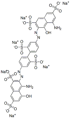 4-amino-3-[[4'-[(8-amino-1-hydroxy-3,6-disulpho-2-naphthyl)azo]-2,2'-disulpho[1,1'-biphenyl]-4-yl]azo]-5-hydroxynaphthalene-2,7-disulphonic acid, sodium salt  结构式
