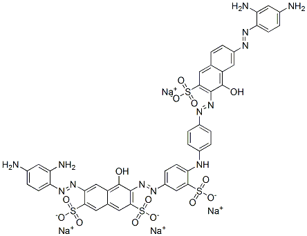 sodium 6-[(2,4-diaminophenyl)azo]-3-[[4-[[4-[[7-[(2,4-diaminophenyl)azo]-1-hydroxy-3-sulpho-2-naphthyl]azo]phenyl]amino]-3-sulphophenyl]azo]-4-hydroxynaphthalene-2,7-disulphonate 结构式