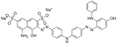 5-氨基-4-羟基-3-[[4-[[4-[[4-羟基-2-(苯基氨基)苯基]偶氮]苯基]氨基]苯基]偶氮]-2,7-萘二磺酸钠盐 结构式