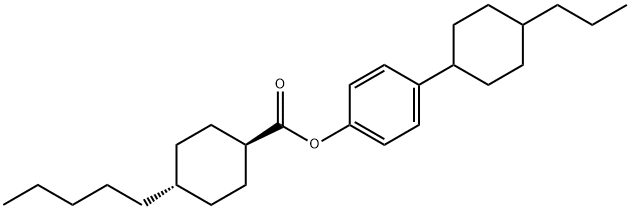 反-4-正戊基环己基甲酸-反-4-(4-正丙基环己基)苯酯 结构式
