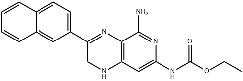 Carbamic acid, (5-amino-1,2-dihydro-3-(2-naphthalenyl)pyrido(3,4-b)pyr azin-7-yl)-, ethyl ester 结构式
