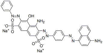4-amino-3-[[4-[(4-amino-1-naphthyl)azo]phenyl]azo]-5-hydroxy-6-(phenylazo)naphthalene-2,7-disulphonic acid, sodium salt 结构式