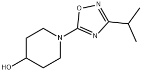 1-(3-异丙基-[1,2,4]恶二唑-5-基)哌啶-4-醇 结构式