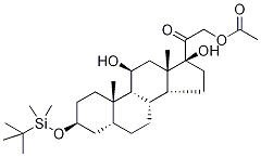 (3α,5β,11β)-21-(Acetyloxy)-3-[[(1,1-diMethylethyl)diMethylsilyl]oxy]-11,17-dihydroxy-pregnan-20-one 结构式