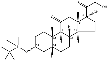 (3α,5β)-3-[[(1,1-DiMethylethyl)diMethylsilyl]oxy]-17,21-dihydroxy-pregnane-11,20-dione 结构式