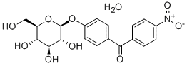 (4-(beta-D-Glucopyranosyloxy)phenyl)(4-nitrophenyl)methanone hydrate 结构式