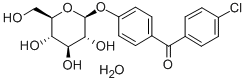 (4-Chlorophenyl)(4-(beta-D-glucopyranosyloxy)phenyl)methanone hemihydr ate 结构式