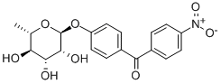 (4-((6-Deoxy-alpha-L-mannopyranosyl)oxy)phenyl)(4-nitrophenyl)methanon e 结构式