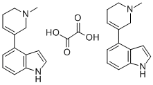 1H-Indole, 4-(1,2,5,6-tetrahydro-1-methyl-3-pyridinyl)-, ethanedioate  (2:1) 结构式