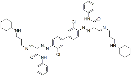 2,2'-[(3,3'-dichloro[1,1'-biphenyl]-4,4'-diyl)bis(azo)]bis[3-[[3-(cyclohexylamino)propyl]imino]-N-phenylbutyramide] 结构式