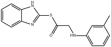((3-Methylphenyl)amino)ethanethioic acid S-1H-benzimidazol-2-yl ester 结构式