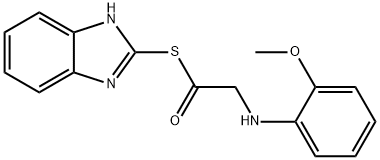 ((2-Methoxyphenyl)amino)ethanethioic acid S-1H-benzimidazol-2-yl ester 结构式
