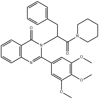 3-[1-oxo-3-phenyl-1-(1-piperidyl)propan-2-yl]-2-(3,4,5-trimethoxypheny l)quinazolin-4-one 结构式