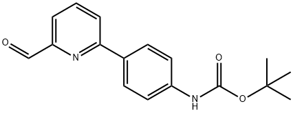 [4-(6-甲酰基吡啶-2-在)苯基]氨基甲酸叔丁酯 结构式