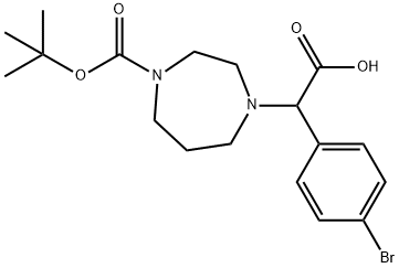 (4-溴苯基)(4-叔丁氧基羰基-1,4-二叠氮烷-1-基)乙酸 结构式