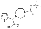 1-BOC-4-[(1-羧基-1-(2-噻吩基)]甲基-[1.4]二氮杂环庚烷 结构式