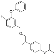 1-Fluoro-4-((2-(4-((1-methylethyl)thio)phenyl)-2-methylpropoxy)methyl) -2-phenoxybenzene 结构式