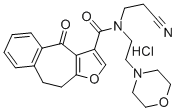 4H-Benzo(4,5)cyclohepta(1,2-b)furan-3-carboxamide, 9,10-dihydro-N-(2-c yanoethyl)-N-(2-(4-morpholinyl)ethyl)-4-oxo-, monohydrochloride 结构式