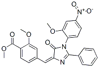 methyl 2-methoxy-4-[(E)-[1-(2-methoxy-4-nitro-phenyl)-5-oxo-2-phenyl-i midazol-4-ylidene]methyl]benzoate 结构式