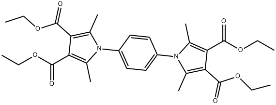 1,1`-(1,4-亚苯基)二(2,5-二甲基-1H-吡咯-3,4-二羧酸)四乙酯 结构式