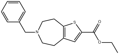 5,6,7,8-TETRAHYDRO-6-(PHENYLMETHYL)-4H-THIENO[2,3-D]AZEPINE-2-CARBOXYLIC ACID, ETHYL ESTER 结构式